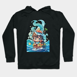 Kawaii Wave Girl Hoodie